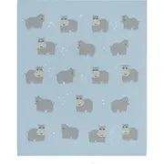 Living Textiles Whimsical 85cm Cotton Baby Blanket Pram Comforter Hippo/Blue