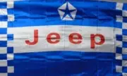 Jeep Blue Stripe Checkered Flag 3x5 FT Banner Flag Car Show Racing Garage
