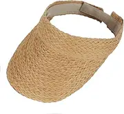 [LABANCA] Women Straw Beach Sun Visor UV Protection Visor Cap Open Top Ponytail Sun Visor Hat