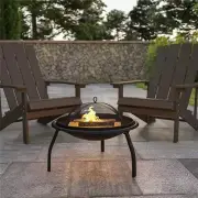 Flash Furniture YL-230-GG 22.5 in. Foldable Wood Burning Firepit with Mesh Sp...
