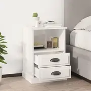Bedside Cabinets 2 pcs, End Table with 2 Drawer, Side Table with Open Storage Space for Bedroom, Living Room, Office, Easy Assembly, 43x36x60 cm, High Gloss White