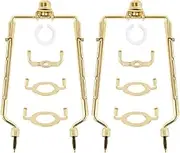 domoi 2Piece Lamp Shade Harp Holder 7Inch Adjustable Lamp Harp Kit Gold Horn Frame Lampshade Bracket