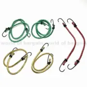 6 pcs Bungee Cord Strap Hooks Tarp Elastic Tie Down Set 12" 24" 36" Bike Cargo