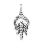 Sterling Silver Antiqued Scorpio Pendant 0.6 x 0.8 in