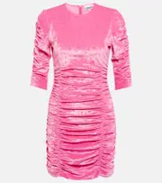 [Ganni] Ganni Ruched velvet minidress AU 16 pink