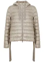 Herno Hooded Quilted Shell Jacket - Light Grey - 48 (UK16 / XL) 48 (UK16 / XL)