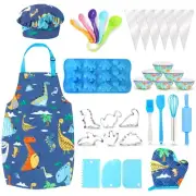 Kids Baking Set with Dinosaur Apron and Chef Hat, Cooking Chef Set Baking Sup...