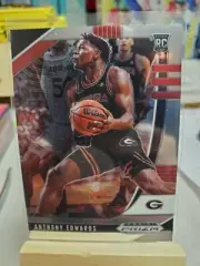 ANTHONY EDWARDS PRIZM ROOKIE CARD JERSEY #5 GEORGIA RC TIMBERWOLVES 2020 Prizm
