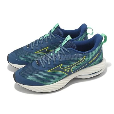 Mizuno Wave Rider GTX 2 Gore-Tex Navy Yellow Men Road Running Shoes J1GC2479-02