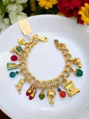 Rare New Kirks Folly Charm Bracelet Wizard of Oz Crystals Enamel 8M