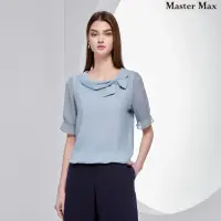 在飛比找momo購物網優惠-【Master Max】小翻領蝴蝶結質感短袖雪紡上衣(841