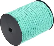 sourcing map Cotton Rope 3 Strand Twisted Braided Rope Cord, Light Blue 40m/47 Yard 8mm Dia for Wall Hanging, Plant Hanger, Knitting, Macrame Knotting