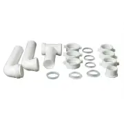 1-1/2" PVC Center Outlet Tray Waste with Center Outlet Baffle Twin Elbow