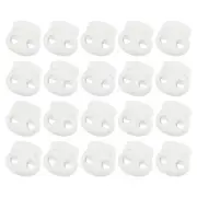 40Pcs 5mm Plastic Cord Locks Double Hole Spring Toggle Stopper, White