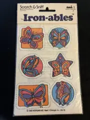 NEW Vintage 80’s Mark 1 Scratch & Sniff IRON-ABLES Sheet - BUTTERFLY -