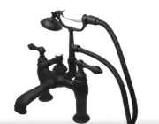 Three-Handle 2-Hole Deck Mount Clawfoot Tub Faucet with Hand Shower CC603T5