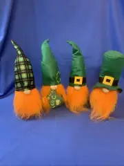 D-FantiX St. Patrick’s Gnomes Set Of (4) Plush With Bean Bag Bottoms Adorable