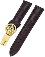 [BANDKIT] Genuine leather watch strap 19MM 20MM 22MM Watchbands For Patek Philippe Wath bands With Stainless Steel Deploy Clasp Men Women