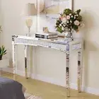 Long Narrow Console Table Hallway Side Table Mirrored Table Luxury Diamond Inlay