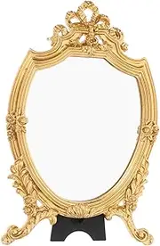 NULYLU Vintage Frame Table Mirror European Style Desk Mirror for Dresser Large Size
