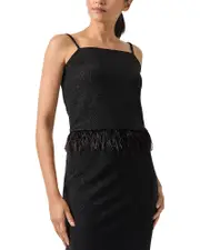Misook Feather Trim Top