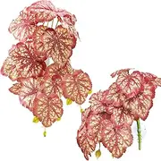Reptile Plants, Terrarium Hanging Plants Vines for Reptile Tank, Amphibian Habitat Leaves Decor with Suction Cup for Bearded Dragon Lizard Snake Gecko Frog Hermit Crab - 2Pcs Pink Heuchera