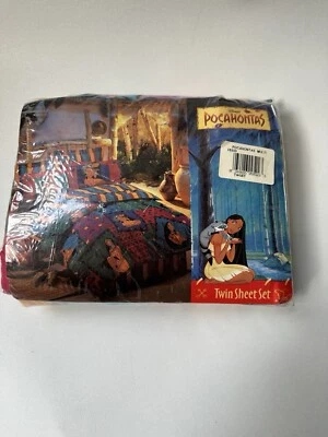 Pocahontas Twin Sheet Set Fitted, Flat, Standard Pillowcase Wamsutta Made In USA