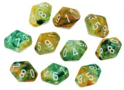 Chessex Nebula Spring/white Set of Ten d10 Dice