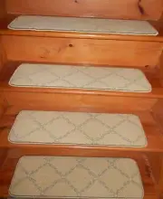 14= STEP 9" x 30" + LANDING 30" X 31" WOVEN WOOL TUFTED Carpet Stair Treads.
