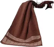1PCS Pure Cotton Towels Set Embroidered Hotel Bath Towels for Adult Quick-Dry Thicken Soft Face Towel(Brown,S)