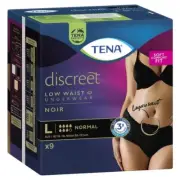 Tena Pant Womens Discreet Black Large 9 Pack