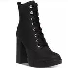 Steve Madden HANI Ankle Combat Lace-up Platform Heel Boots Black Size 10 NEW