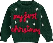 [Yassiglia] Toddler Girls Boys Christmas Sweaters Fall Winter Warm Jumpers Kids Long Sleeve Crew Neck Pullover Tops Baby Christmas Outfit