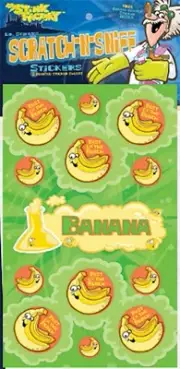 26pc Dr. Stinky Scratch'n Sniff Stickers Banana Scent Sheets Smell Reward Xmas