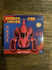Remote Control Car, RC 360 Rotation Stunt Cool LED Light Up Car Rechargeable Red
