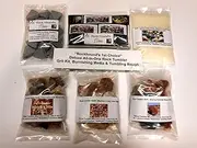 Rockhound's 1st Choice Rock Tumbler All-in-One Deluxe Refill Grit Kit, burnishing Media & Tumbling Rough. -Use in Thumlers, Lortone ,Chicago & All Other tumblers.