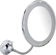 Suction Cup Makeup Mirror Easy To Install 10X Magnification Makeup Mirror Battery Operated With White Light For Makeup