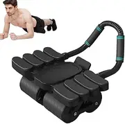 ABS Roller, Gym Equipment Ab Trainer with Elbow Support, Stable Abdominal Exercise Wheel, Core Strength Workout Machine, Portable Fitness Gear for Home, Indoor Training