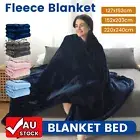 Warm Soft Fleece Blanket Winter Sofa Bed Blanket COZY Soft Throw/Queen Size AU