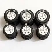 CUSTOM WHEELS RUBBER WHEELS R/R WHITE 3 SETS 1/64 SIZE 10/13 HOT WHEELS GASSER