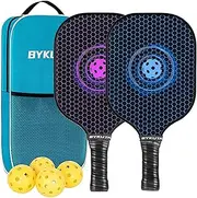 Cyrus Pickleball Paddle Set of 2, Lightweight Graphite-Face Honeycomb Composite Core Paddles Sets of 2 Including Racket Bag and 4 Balls, USAPA Approved