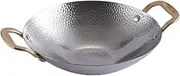 Kichvoe Pot Outdoor Wok Stainless cookware Korean Ramen Pot Metal Cooking Utensils Stainless Steel Wok Stainless Steel Saute pan Stainless Steel Pot Thicken Barbecue Kitchen Pot