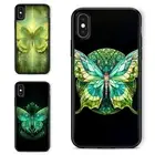 Anti scratch Cover Green Luna Moth leaf For iPhone XS 11 12 13 14 15 16 Pro Max