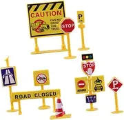 SUPVOX 1Set Miniature Traffic Road Sign Educational Playset for Enhances Traffic Knowledge for Early Learning and Pretend Play