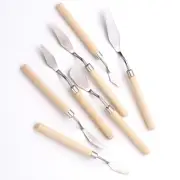 Stainless Steel Palette Gouache Scraper Set Spatula Artist Oil Painting Tool