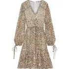 WALTER BAKER Faber Tie-Detailed Leopard-Print Metallic Georgette Dress Sz 4