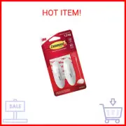 Command Medium Wire Hooks, White, 2-Hooks, 4-Strips, Organize Damage-Free