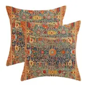 Boho Pillow Covers 18x18 Set of 2, Red Bohemian 18" x 18" (Pack of 2) Boho-12
