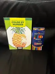 NEW Bendon Color by Number Advanced Coloring Book with Colored Pencils