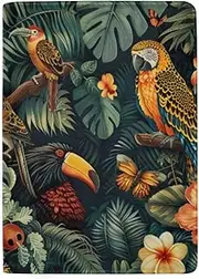 [GAIREG] Mens Passport Holder for Travel Passport Travel Case Women, Tropical Jungle Birds